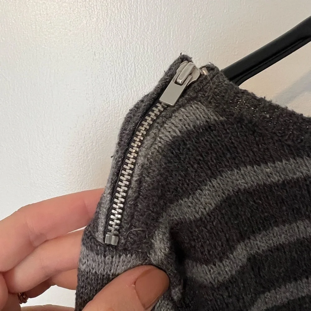 Gap Striped Knit Sweater with Zippers, M